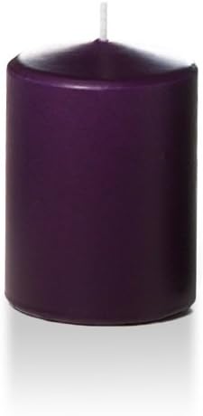 yummi 3" x 4" Dark Purple Round Pillar Candles - 3 per Pack 3"x4" Dark Purple