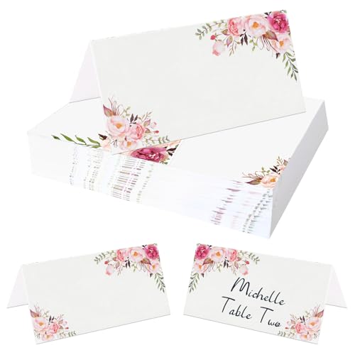 40 unidades de marca para casamento, nome de mesa, cartões de nome, tabela número de mesa casamento, para mesa receções festas eventos celebrações (padrão de flores)