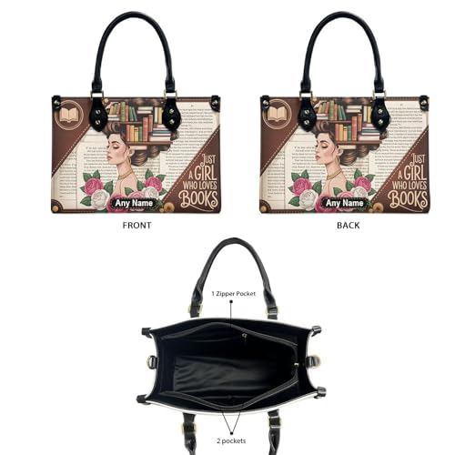 Personalized Queen Leather Bag, Gift for American Girl, Mother's Day Gift, Church Bags for Women, Bible Bag, Purses For Moms, Just A Girl Who Loves Book Bag ikamio2