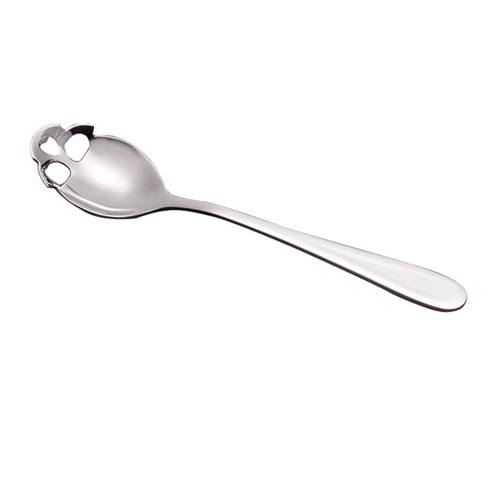 BOLNEYSoup Spoons, Spoon Coffee Teaspoon Green Coffee Steel Dessert Novelty Drink Cutlery (Color : Silver)