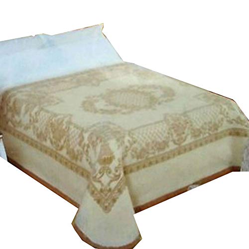 Coperta matrimoniale pura lana vergine Rossella - bianco/beige B907