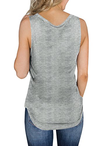 Dellytop Womens V Neck Tank Tops Sleeveless Henley Shirts Button Up Ribbed Long Tunic Tees4