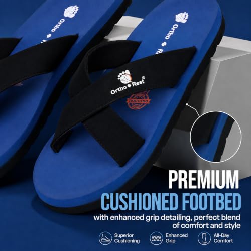 Image of Ortho + Rest Men's Orthopedic Cross Strap Flip Flops