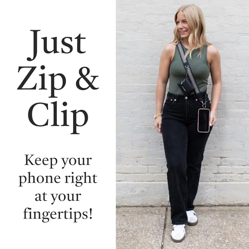 Image of Save the Girls Original Clip and Go Phone Strap Pattern (Fun Dots - Dark Green /Light Green) - Crossbody Phone Strap Chain with Zipper Wallet Pouch - Phone Lanyard Zippered