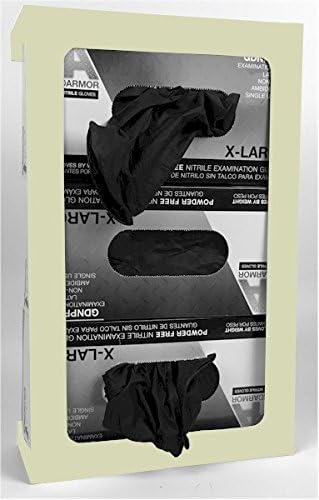 Wall Mounted Triple Capacity Disposable Glove Box Holder/Dispenser. 18 Gauge Steel, Black