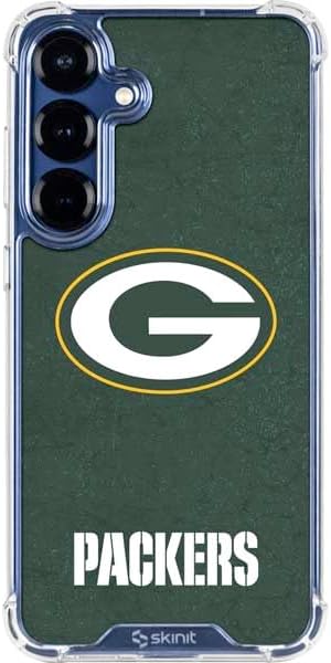 Skinit Clear Phone Case Compatible with Galaxy S25 Plus - Officially Licensed NFL Green Bay Packers Black & White Design