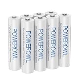 POWEROWL 単4形充電池、充電式単4形 ニッケル水素電池 1000mAh 高容量 1.2V 低自己放電 8個パック