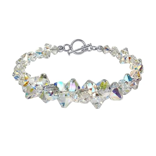 Gem Avenue .925 Silver 7.5 Inch Bracelet with Cluster Style