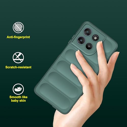 Image of amazon basics Back Case Cover for Motorola G57 Power 5G | Compatible for Motorola G57 Power 5G Back Cover | Liquid Silicon Magic Case with Camera Protection | Dark Green