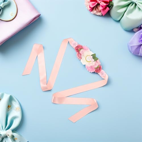 Banda ajustable de embarazo con flores decorativas para vestidos de gala 7