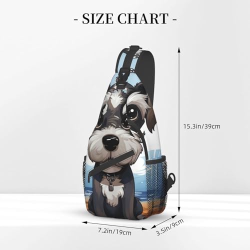 Bolso tipo sling para hombres y mujeres adorable schnauzer miniatura 3
