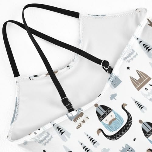 Girl's Swimsuit 1-Piecing Toddler Girl Bathing Suit Toddler Swim Suits for Girls Beach Swimwear Little Vikings Trendy Scandinavian4