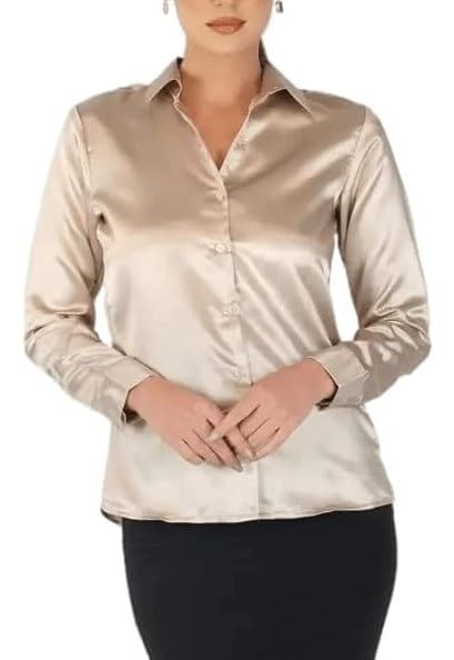 Image of Bowrain Women's Full Sleeves Satin Shirt