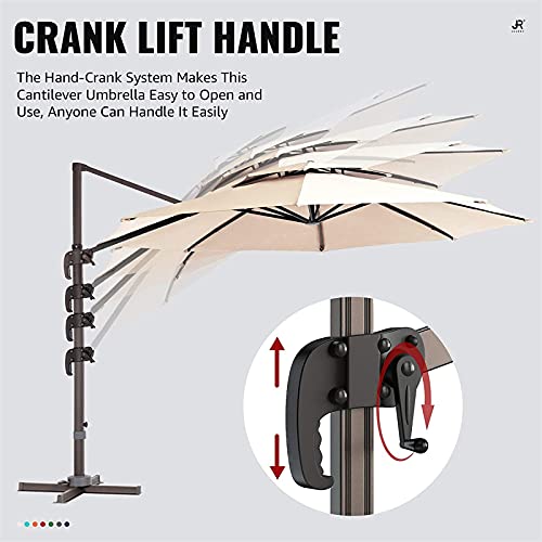 Gmjay Double Top Round Patio Umbrella Offset Hanging Umbrella Cantilever Patio Umbrella For Pool Deck Porch Market Garden,Red,8Ft #TOP2