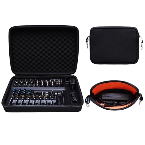 DR·AMIU - Hard Case kompatibel mit Mackie Mix12FX, Behringer Xenyx 1202SFX 12-K-Streaming-Mixer mit kleiner Aufbewahrungstasche, Reise-Schutzhülle