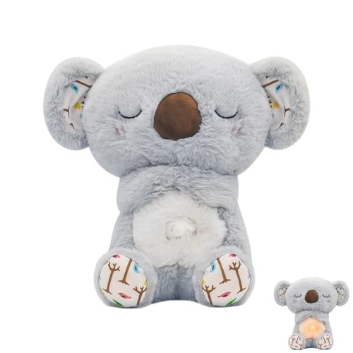 Koala Breathing Stuffed Animal, Gentle Rhythmic Breathing + Music & Lights, Stress-Relief Plush Gift by Aemppov - Used condition - CA$21.24