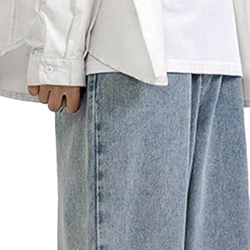 Men's Vintage Straight Loose Fit Jeans Causal Classic Hiking Denim Pants Washed Comfort Outdoor Jeans Trouser3