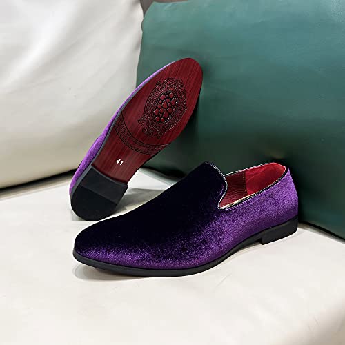 Image of FLQL Men's Luxury Penny Loafer Slip-On Velvet Shoes Party Dancing Shoes Suede Wedding Shoes Plus Size 7-13