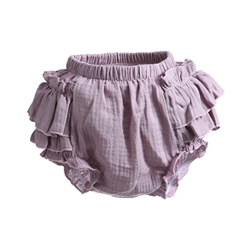 Newborn Infant Baby Girl Cotton Bloomers and Bows Toddlers Ruffle Shorts Diaper Covers Headband Set3