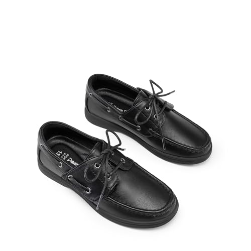 Image of DREAM PAIRS Boy's Loafers Boat Dress Shoes | Classic Moccasin Toe Comfortable Kids Toddler Formal School Slip on Casual Wear