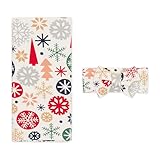 Little Sleepies Swaddle & Headband Bow Set, Viscose from Bamboo Baby Swaddles, Newborn Baby Girl Clothes (Luxe Modern & Merry)