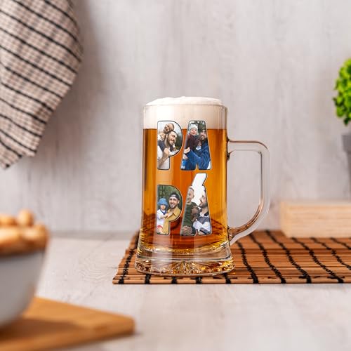 Miniatura 6 de Made In Gift - Jarra De Cerveza Personalizada Papá Con Fotos Regalo Original Para Día Del Padre Capacidad 500 Ml Diseño A Color Ideal Para Cumpleaños, Día Del Padre O Eventos Especiales