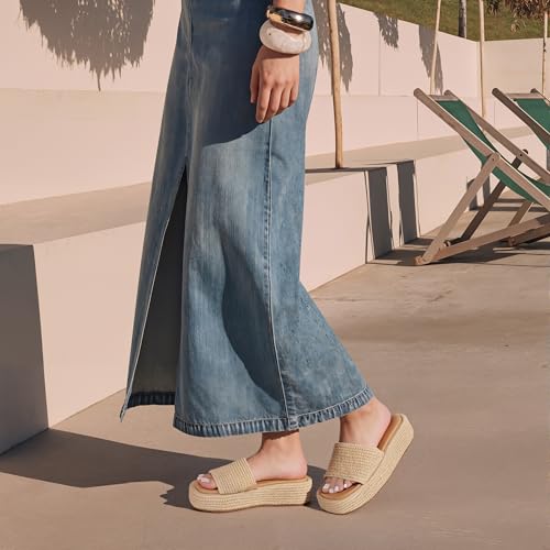 Platform Slip on Espadrille Sandals for Women Wedges Slides Bohemia Sandals Flatform Open Toe Beach Sandals3