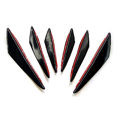 BARAC 6 Piezas Alerón Delantero Universal para Coche, Juego de Parachoques Delantero Spoiler Labio, Aletas de Parachoques Delanteros de Fibra de Carbono, para Reducir la Resistencia del Coche (Negro)