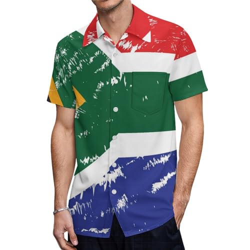 T-shirt imprimé drapeau Afrique du Sud homme coupe été décontractée
