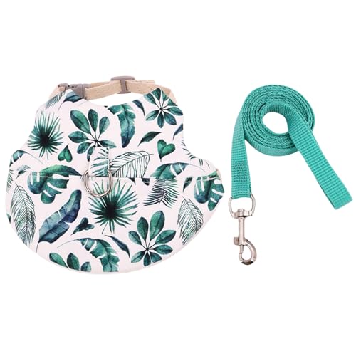 HUANGANG Rabbits Harness with Leash for Small Pet Traction Vest Leash Set for GuineaPigs Pet Adjustable Walking Harness