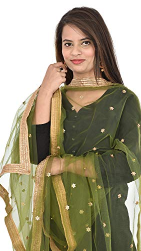Image of YOUTHQUAKE Women's Embroidered Net Dupatta