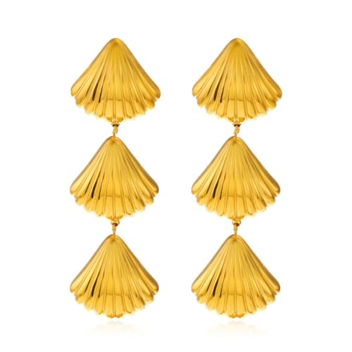 Boucles d'oreilles beachy pour femme à géométrie irrégulière