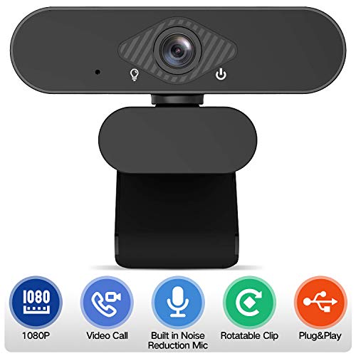 Webcam 1080P with Microphone,Pro Web Cameras with Dual Digital Microphone,HD 1080P Web Camera
