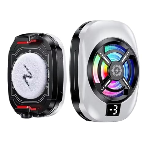 Image of PROXN Instant Mobile Cooler with 1 /4 inch Screw Hole, Mobile Cooler with 3 Cooling Modes, LCD Display, RGB Light, Semiconductor Technology Instant Gaming Cooling Fan for iOS and Android Phones (TL-16)