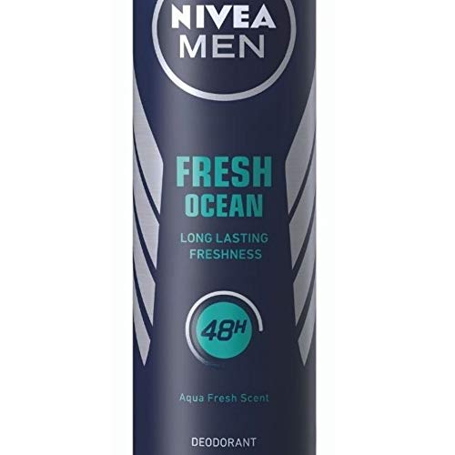 Image of Nivea Men Deodorant Spray, Protect & Care, No Skin Irritation & 48H Freshness, 150 Ml And Deodorant Spray, Fresh Ocean, 48H Long Lasting Freshness With Fresh Aqua Scent, 150 Ml, Pack Of 1