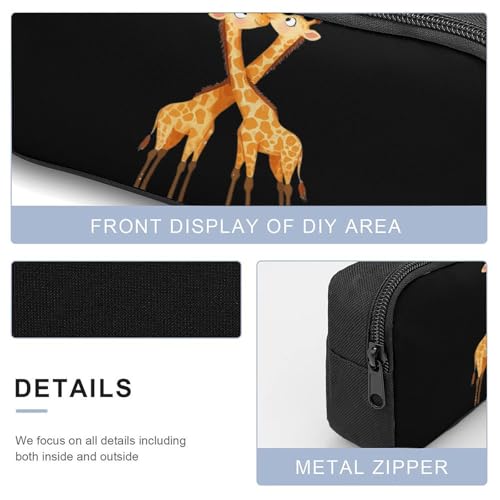 Cute Giraffe Couple Large Travel Backpacks Carry on Backpack Weekender Bag with 2 Storage Pockets for Men And Women4