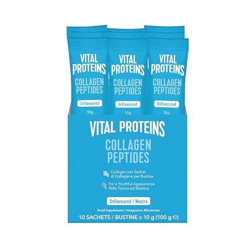 Vital Proteins Collagen Peptides Powder Collagen Supplements in Travel Packs Unflavoured Skin Hair Nail Joint Health 10g per Serving 10 Packets (10ct per Box)