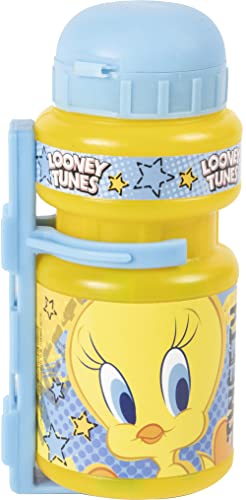 Warner Bros Looney Tunes Cycle Water Bottle 350ml Baby Girl Blue Yellow Titti Silvestro Universal Bike, 350 ml