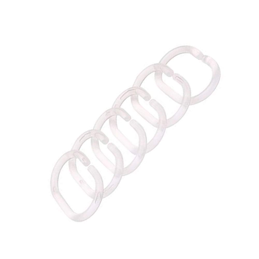 48 Duschvorhanghaken Aus Kunststoff – 24 Schwarz, 24 Transparent, C-Form, 4x5,7 Cm