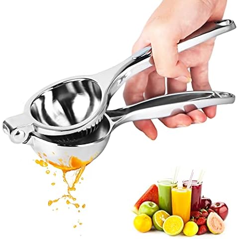 Zitronenpresse Manuelle,Zitruspresse Edelstahl,Lemon Squeezer Citruspresse,Rostfreier Aluminiumlegierung Edelstahl,Anti-Ätzmittel Cover