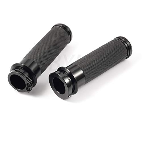 PBYMT 1\" Black Motorcycle Handgrips Handlebar Hand Grips Compatible for Harley Honda Yamaha Suzuki Kawasaki