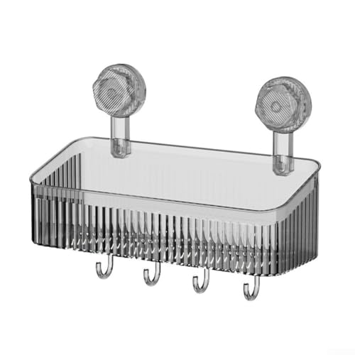 Support de rangement à ventouse pour articles de toilette et plus encore, installation sans effort sans outils (gris)