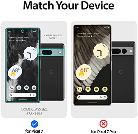 [2 DOME +1 CAM PACKAGE] Whitestone Dome Glass Screen Protector for Google Pixel 7(2022), Full Tempered Glass Shield with Liquid Dispersion Tech [Easy to Install Kit] Camera Film Protector - 2pack