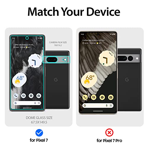 [2 DOME +1 CAM PACKAGE] Whitestone Dome Glass Screen Protector for Google Pixel 7(2022), Full Tempered Glass Shield with Liquid Dispersion Tech [Easy to Install Kit] - 2pack by DOME GLASS - Used condition - Image 2