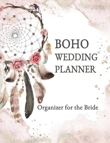Boho Wedding Planner: Original Watercolor Boho Cover | Organizer with ...