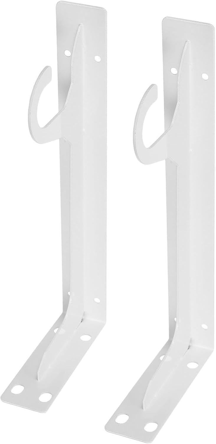 SECFOU Closet Rod Support Brackets with Hanging Hook Wall Mounted Shelf Supports 2pcs 16 Inch Cold-rolled Steel Strong Loadbearing Capacity, Multipurpose Functionality for Bathroom