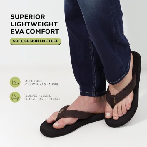 Image of NoStrain Men's Canvas Slippers, Flip Flops & Chappal - Angular Fit