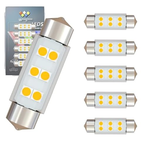 Wiseshine DC 24V 36mm Festoon LED Bulb 6418 LED Car Bulb Warm White 6411 DE3423 Navigation Bulb for Truck Interior Dome Reading Map Cargo Lights (Pack 6) Cover