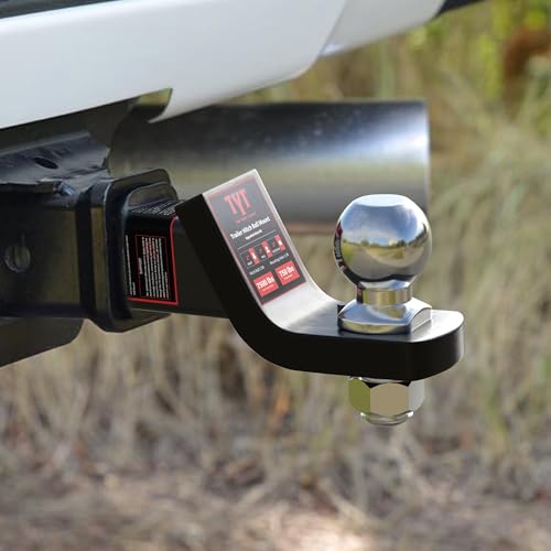 Image of TYT Trailer Hitch Ball Mount with 2 Inch Ball & Pin, Fits 2 Inch Receiver, 7500lbs, 2 Inch Drop, Upgraded Hitch Kit Black with Anti-Rattle Pin