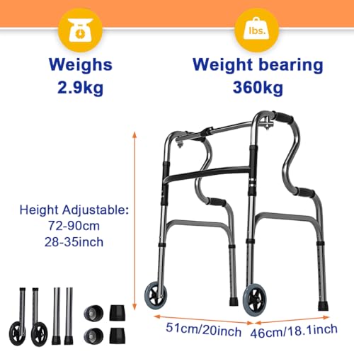 Image of HANNEA Walking Aid for Elderly Rehabilitation Walker with Wheels Assistive